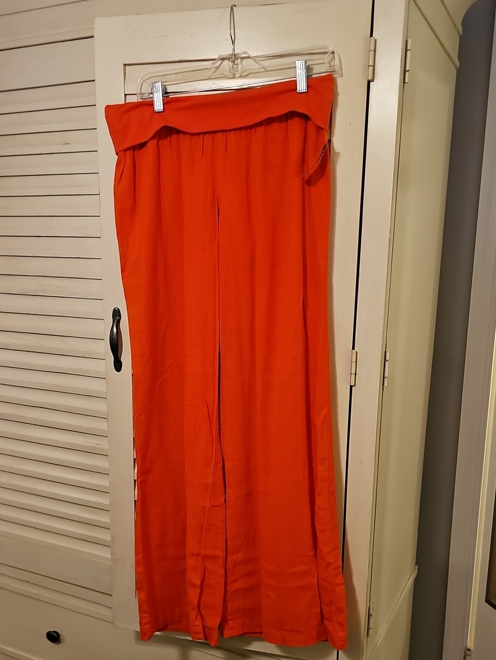 Old Navy Orange Fold-Over Waist Wide-Leg Pants